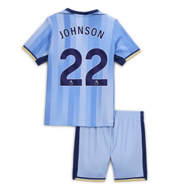 Tottenham Hotspur Brennan Johnson #22 Segunda Equipación Niños 2024-25 Manga Corta (+ Pantalones cortos)